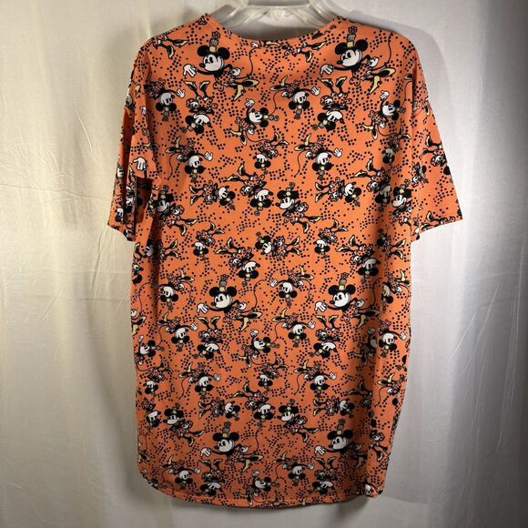 LulaRoe Disney Minnie Orange Graphic Tee XS Women’s Oversized High Low Hem - Picture 2 of 6